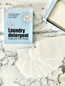 Zero Waste Laundry Detergent Strips, fragrance-free