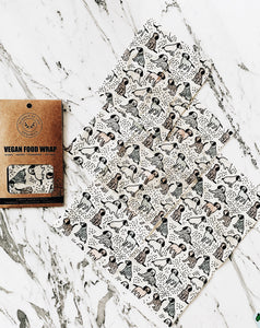 100% compostable Vegan Food Wraps starter pack of 3, Puppy Love