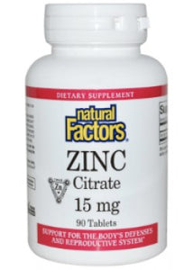 Natural Factors - Zinc Citrate 15mg 90 Tabs